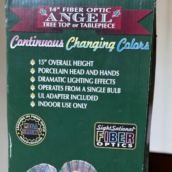 Vintage IN BOX (14") Fiber Optic Angel Tree Top/Table Topper by Sight Sational - Picture 8 of 10